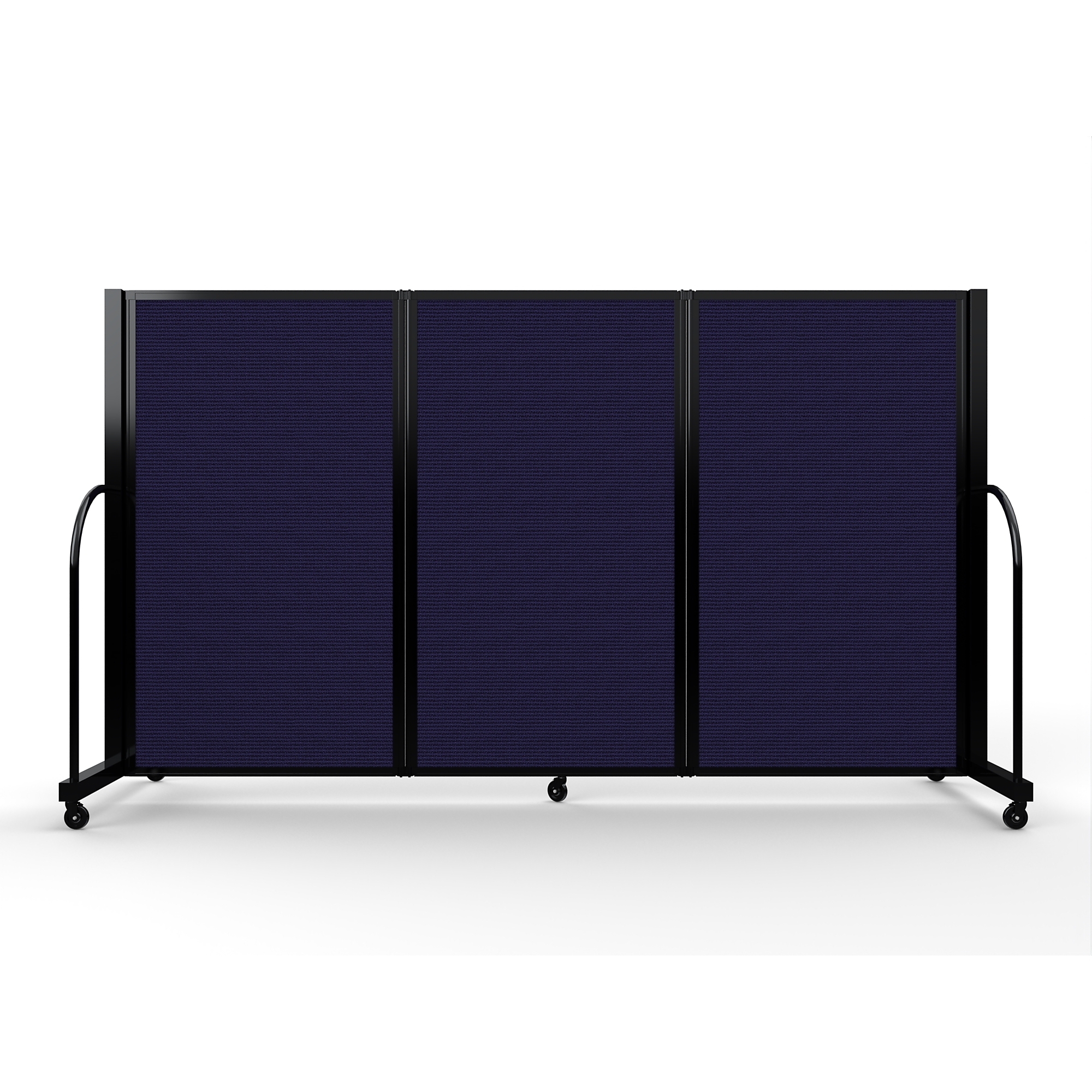 Screenflex Full Motion Divider, 5' x 8'7", Black Frame, Navy